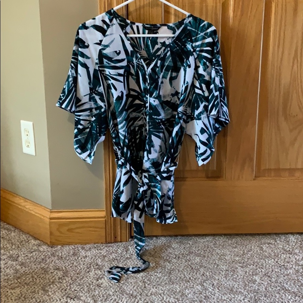 Palm print Banana Republic blouse